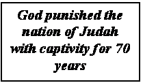 Text Box: God punished the nation of Judah with captivity for 70 years