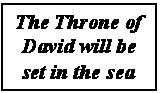 Text Box: The Throne of David will be set in the sea